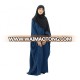 Dark Blue Jersey Sleeve Jilbab Muslim Women Abaya Ethnic Clothing