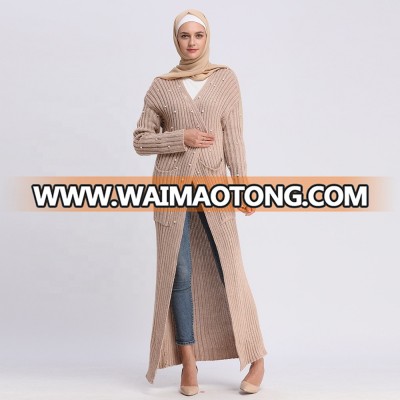 Knit cotton abaya coat for winter wearing