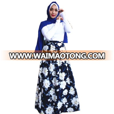 Flower printing half skirt