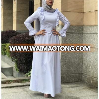 Hot sell long sleeve stripe maxi dress abaya in dubai