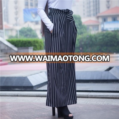 Black white striped skirt