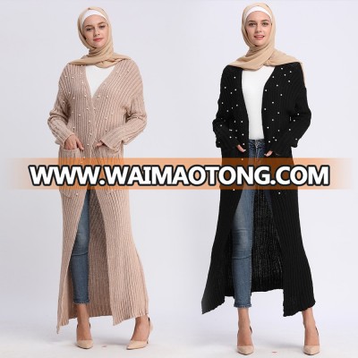 Knit cotton women warm coat winter abaya