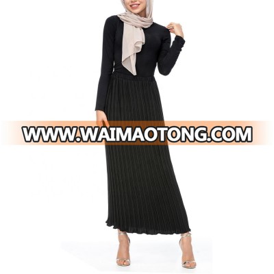 Muslim women long skirts pleated chiffon half skirts